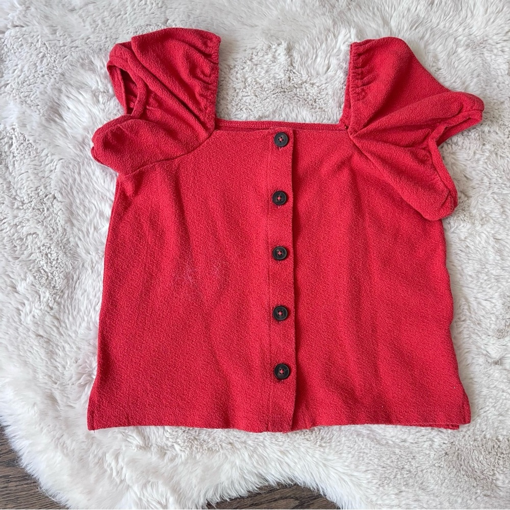 XS MADEWELL TEXTURE & THREAD Button-Front, burnt orange